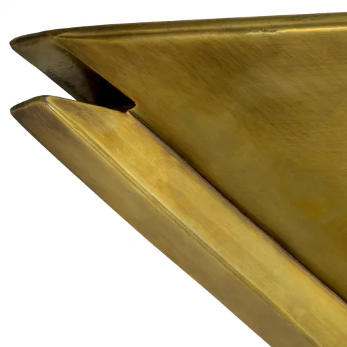 Art deco luxury wall lamp in gold vintage brass patina with triangular bowl by Luxury Group International