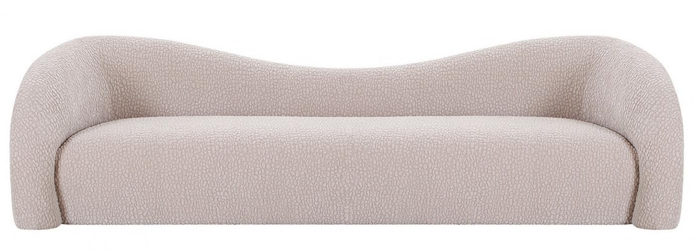 Aurora Rose Curved Sofa in Soft Upholstery Front View by Luxury Group International