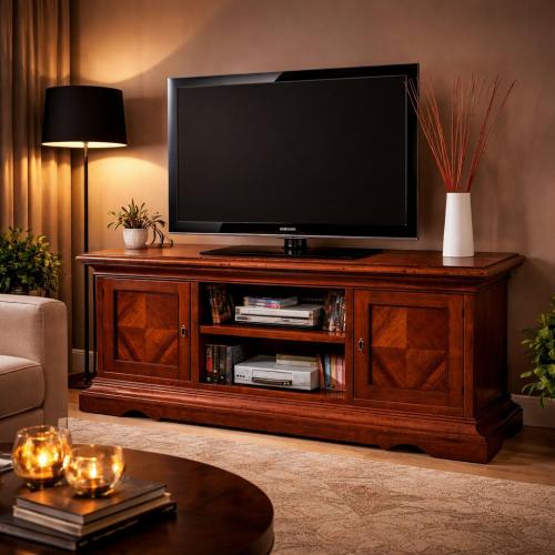 Baroque Luxury Television Furniture with Storage Compartments – Wooden TV Console - Baroque Furniture Lifestyle View by Luxury Group International