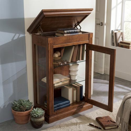 Baroque Wooden Luxury Display Cabinet with Glass Door & Flap Storage - Baroque Furniture Lifestyle View by Luxury Group International
