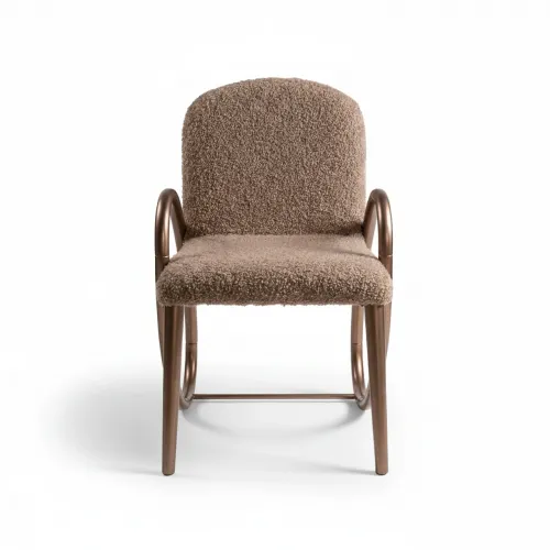Light Brown Modern Luxury Upholstered Dining Chair by Luxury Group International