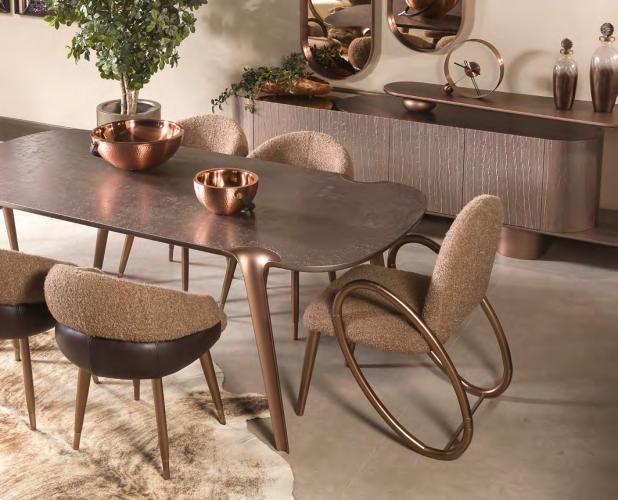 Light Brown Modern Luxury Upholstered Dining Chair by Luxury Group International