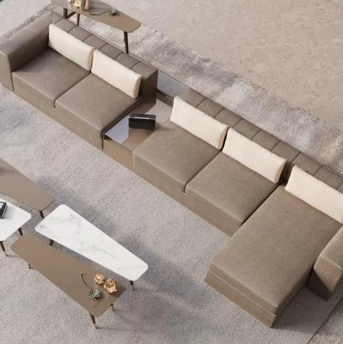 Beige Modular U-Shape Sectional Luxury Sofa – Modern Corner Sofa-Hotel Sofa by Luxury Group International