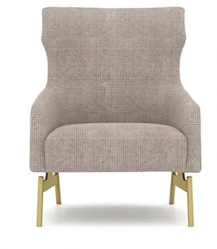 Beige/Golden High Back Luxury Armchair with Gold Metal Base-luxury living room furniture by Luxury Group International
