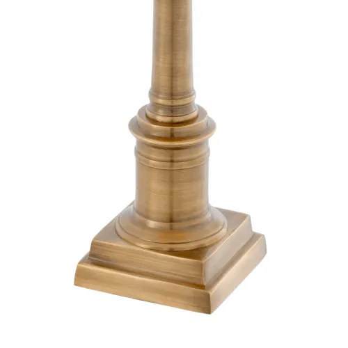 Beige Velvet Shade Elegant Modern Luxury Table Lamp With Sleek Golden antique Brass Base by Luxury Group International