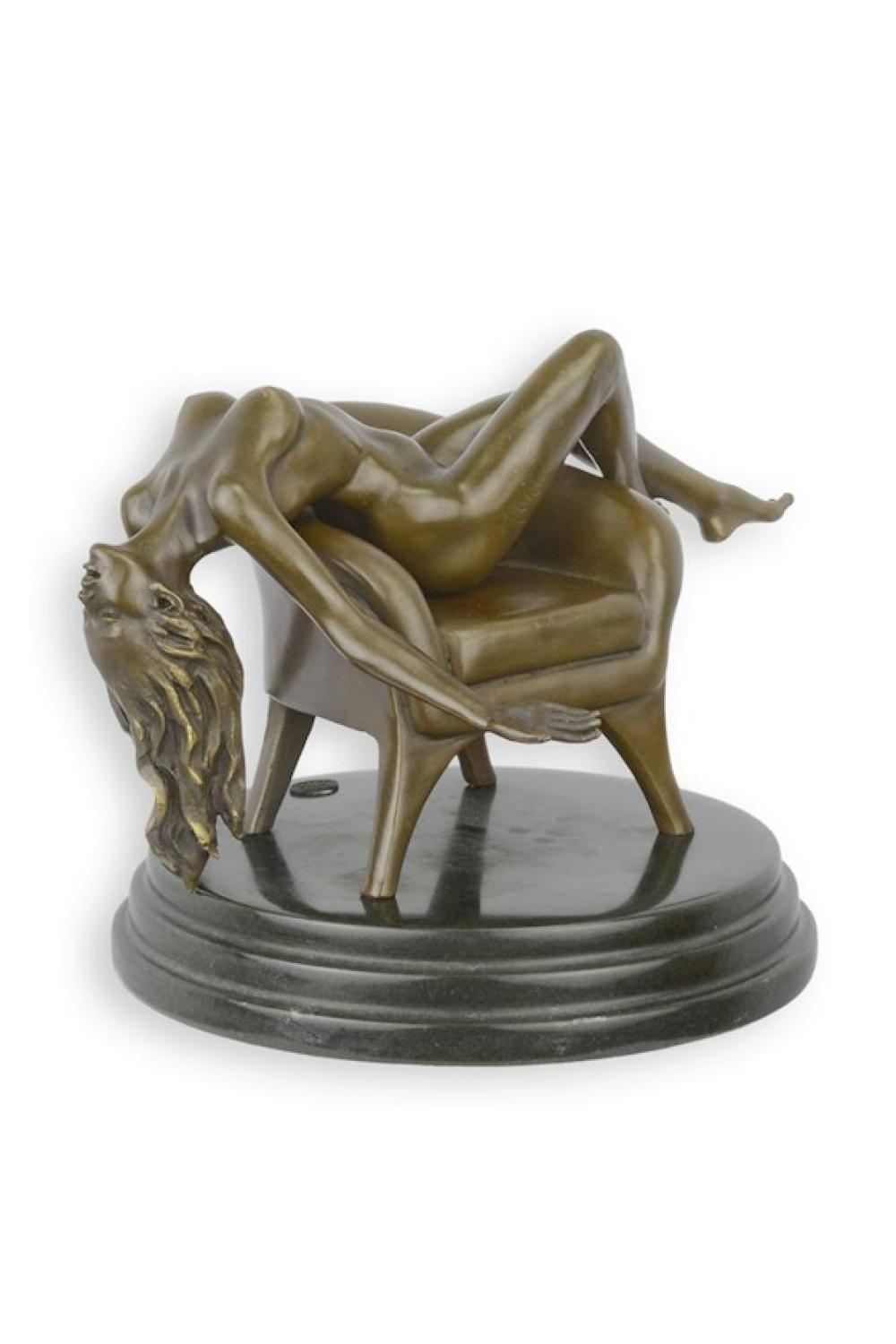 Luxus Bronze Liegende Erotische Nacktskulptur