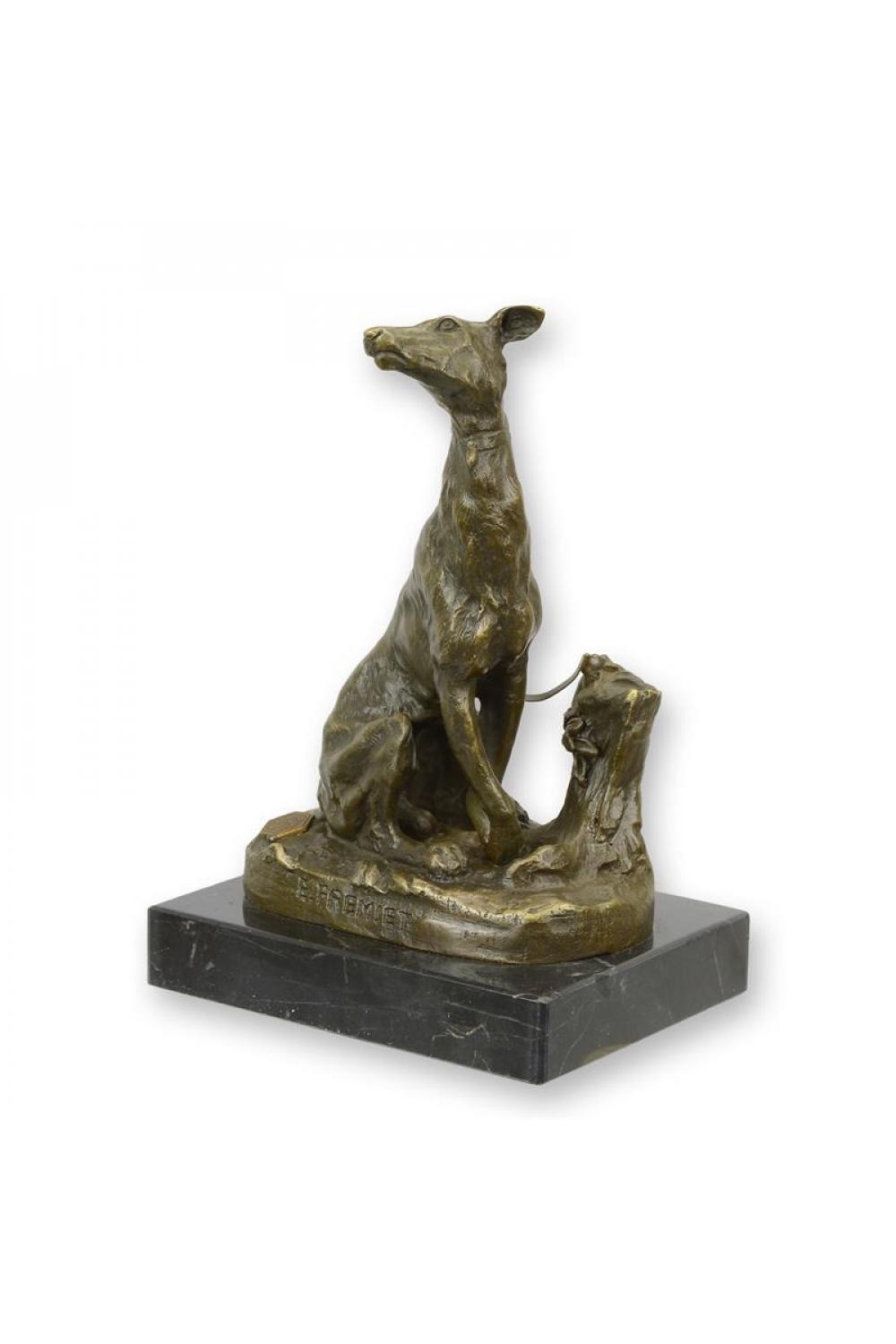 Luxuriöse Bronze-Sitzende Windhund-Skulptur