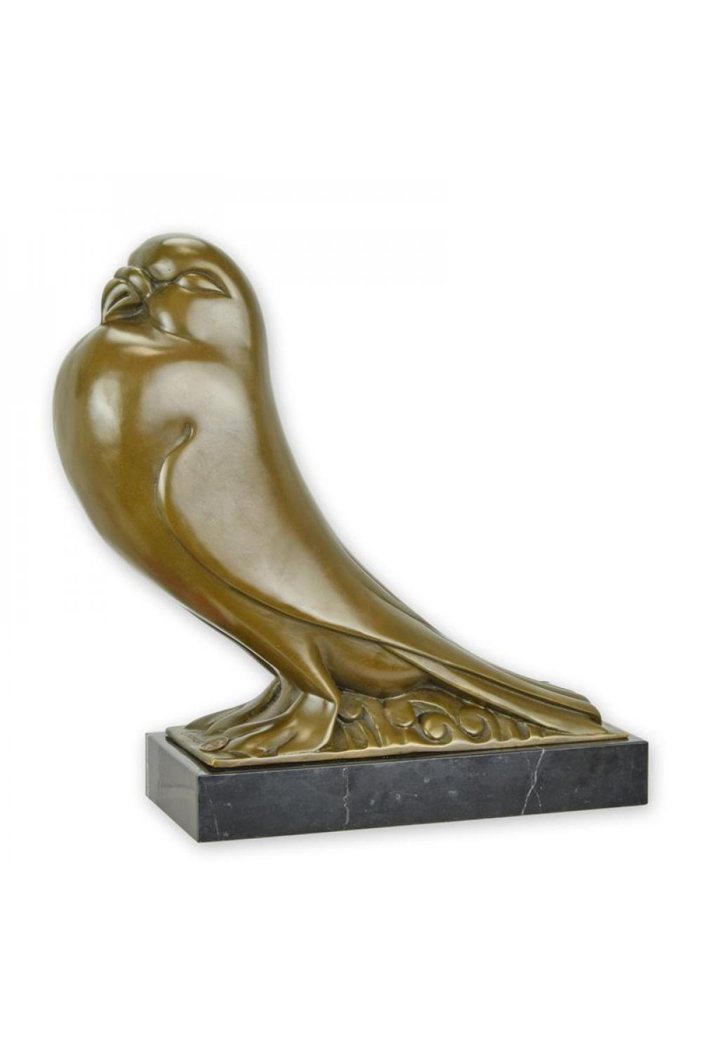 Luxus Bronze Art Deco Taube Skulptur