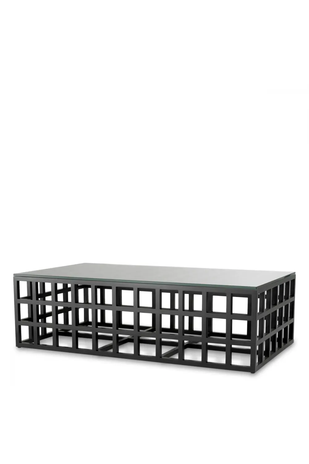 Luxury Classic Black & Glass Finish Coffee Table