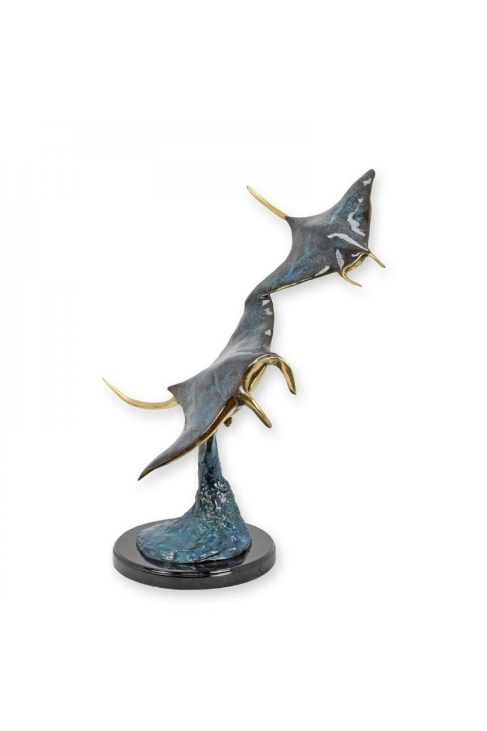 Luxury Bronze Pair of Manta Rays Sculpture