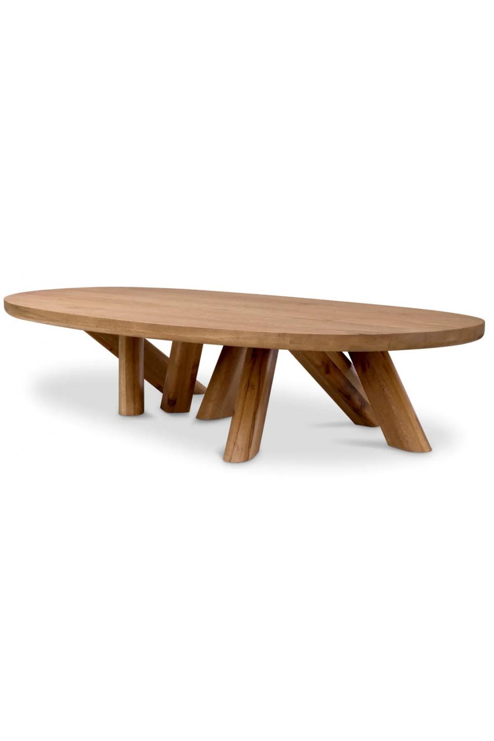 Luxuriöser Couchtisch aus Holz in ovaler Form