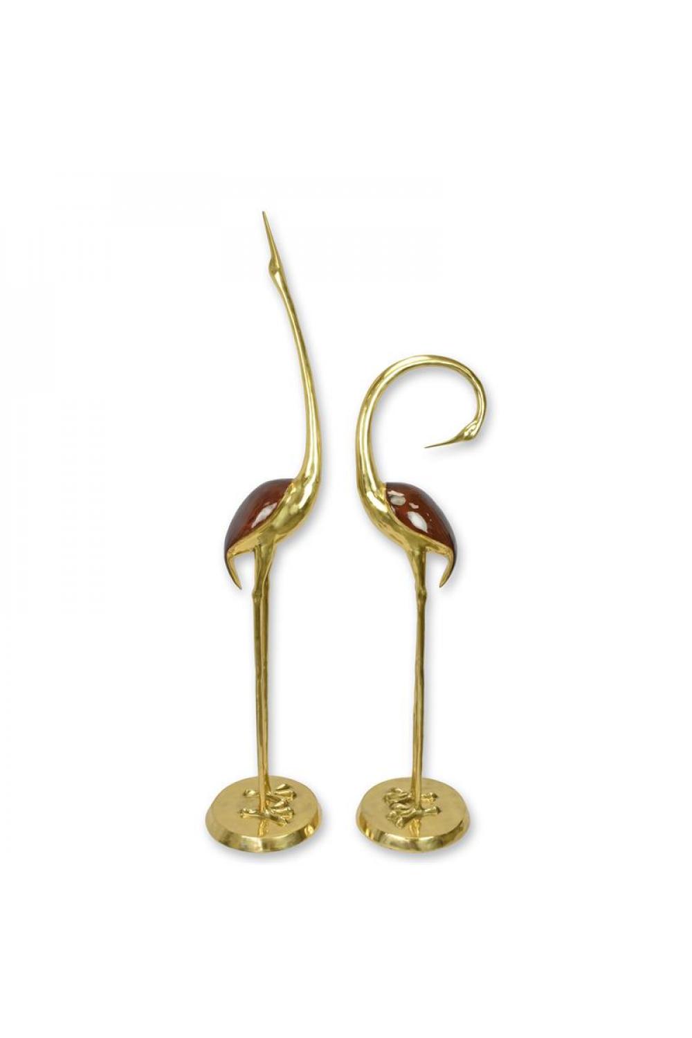 Luxus Bronze Eleganter Kranich Paar Skulptur