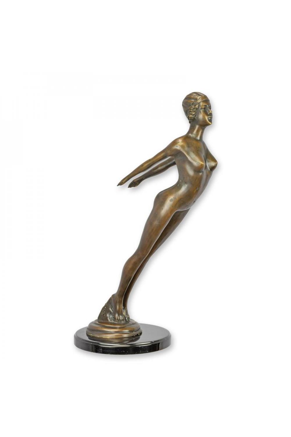 Luxus Bronze Poised Nude Figur Skulptur