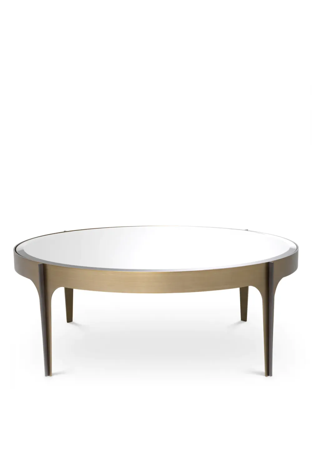 Luxuriöser Couchtisch aus Metall und abgeschrägtem Glas