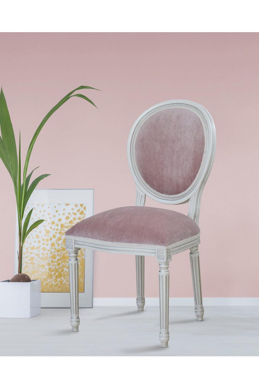 Luxuriöser gepolsterter Esszimmerstuhl mit ovaler Rückenlehne