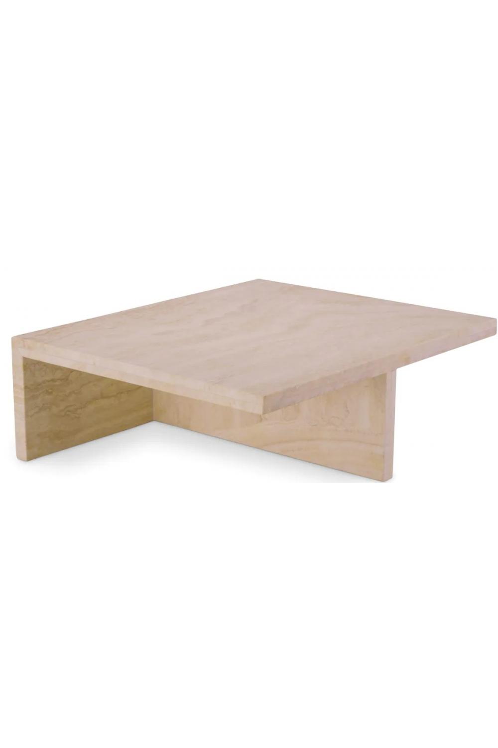 Luxury Solid Wood Square Coffee Table with Designer Base