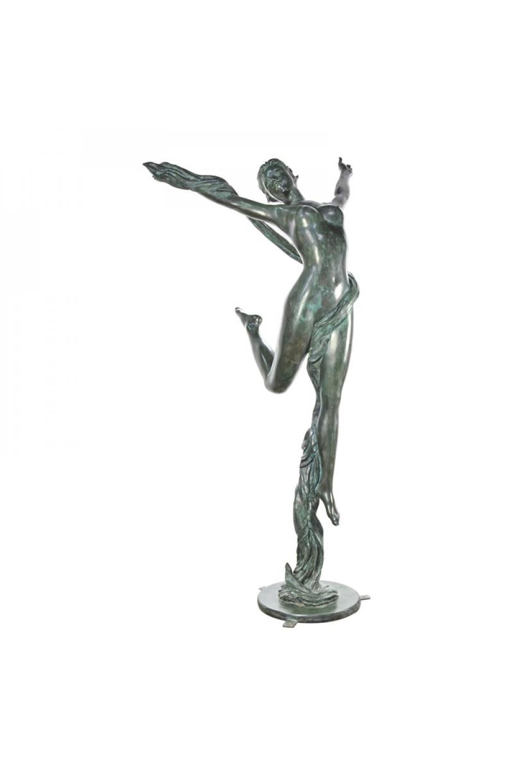 Luxus Bronzetuch Tänzerin Skulptur