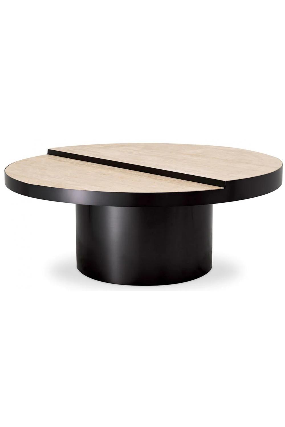 Luxuriöser runder Tisch aus Bronze und Messing mit Sockel