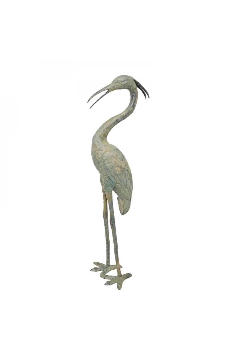 Luxus Bronze Poised Heron Skulptur