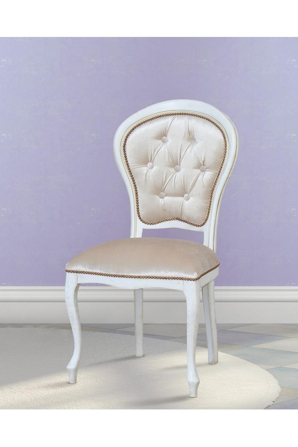 Luxury Button-Tufted Medallion Dining Chair