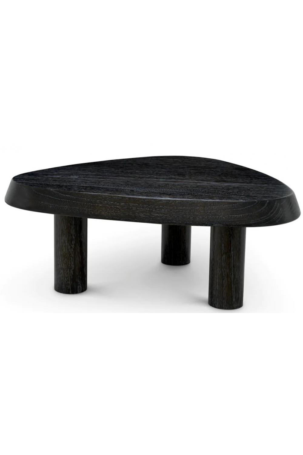 Luxuriöser Couchtisch aus Eichenfurnier in Kieselform, dreieckig, aus Holz