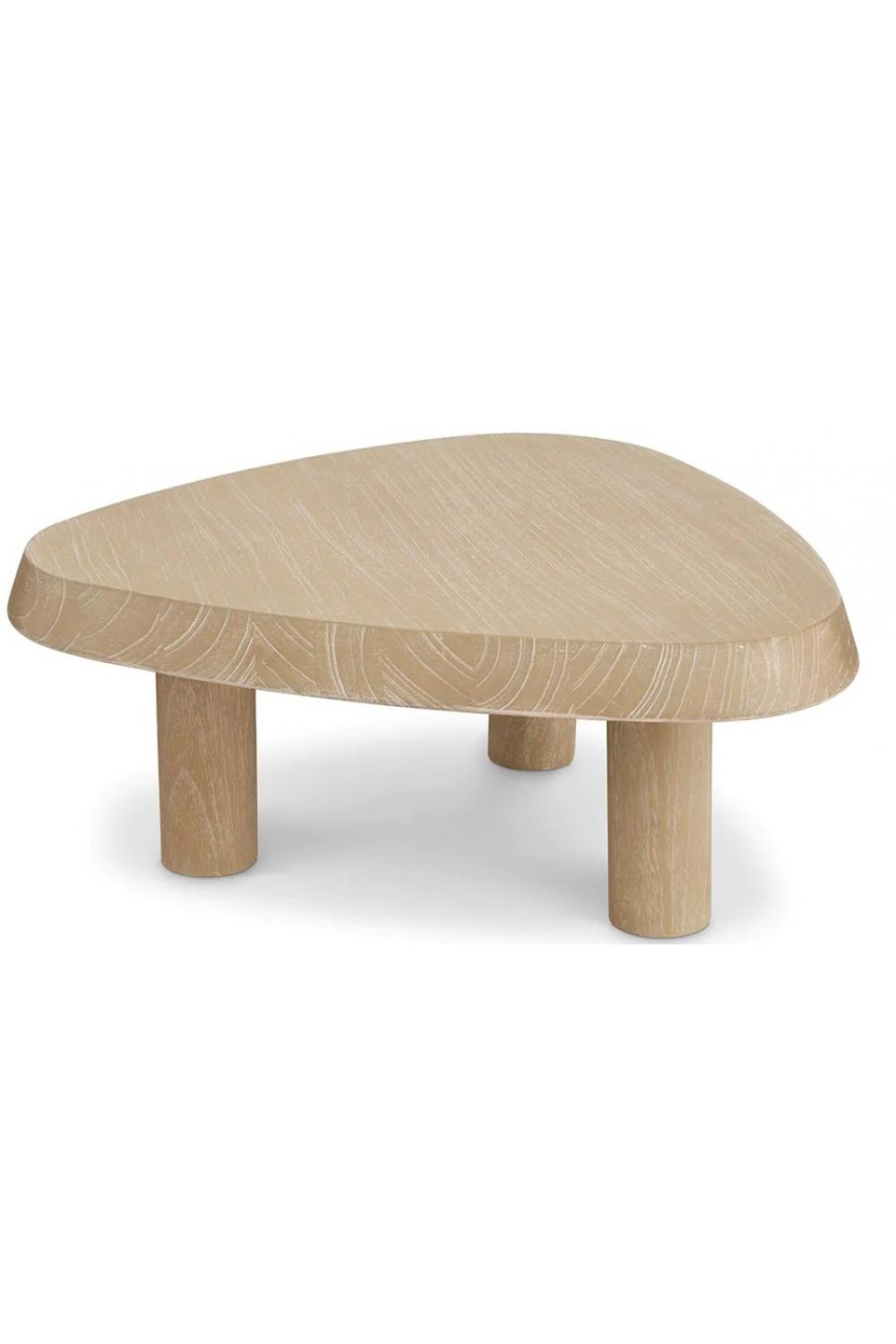 Luxuriöser Couchtisch aus Eichenfurnier in Kieselform, dreieckig, aus Holz