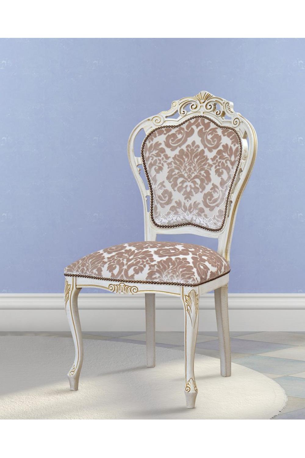 Luxuriöser Polsterstuhl mit Medaillon-Rückenlehne