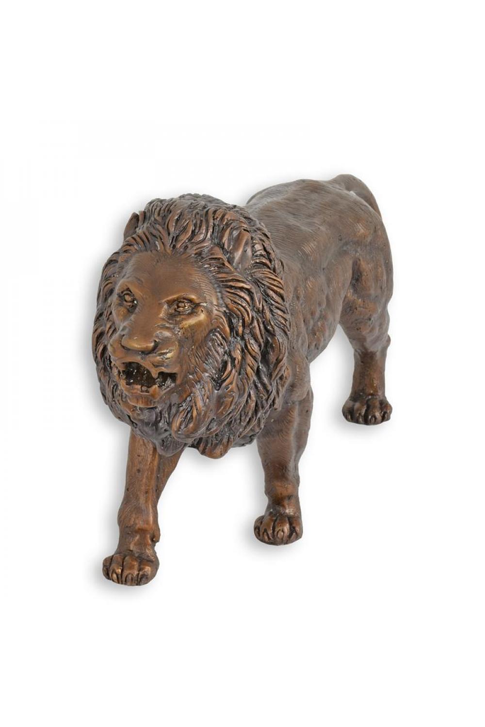 Luxuriöse bronzene brüllende Löwenskulptur