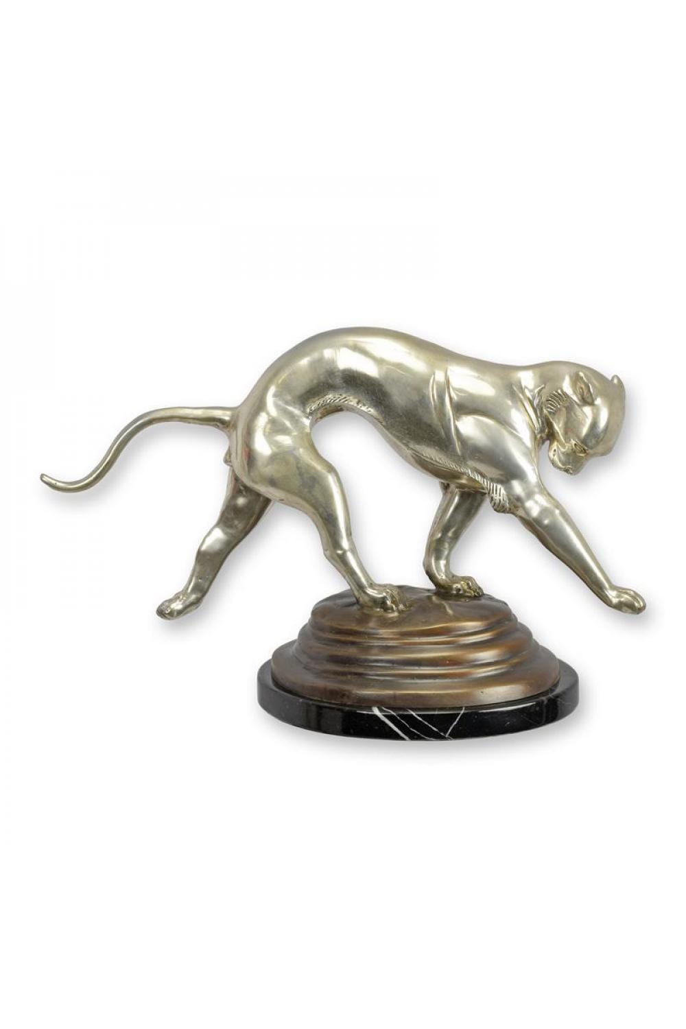 Luxuriöse Bronze-Skulptur eines laufenden Jaguars