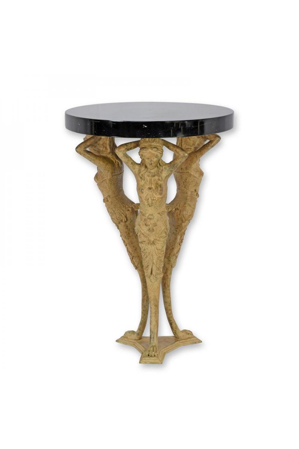 Luxuriöser Bronze-Karyatiden-Skulptur-Beistelltisch