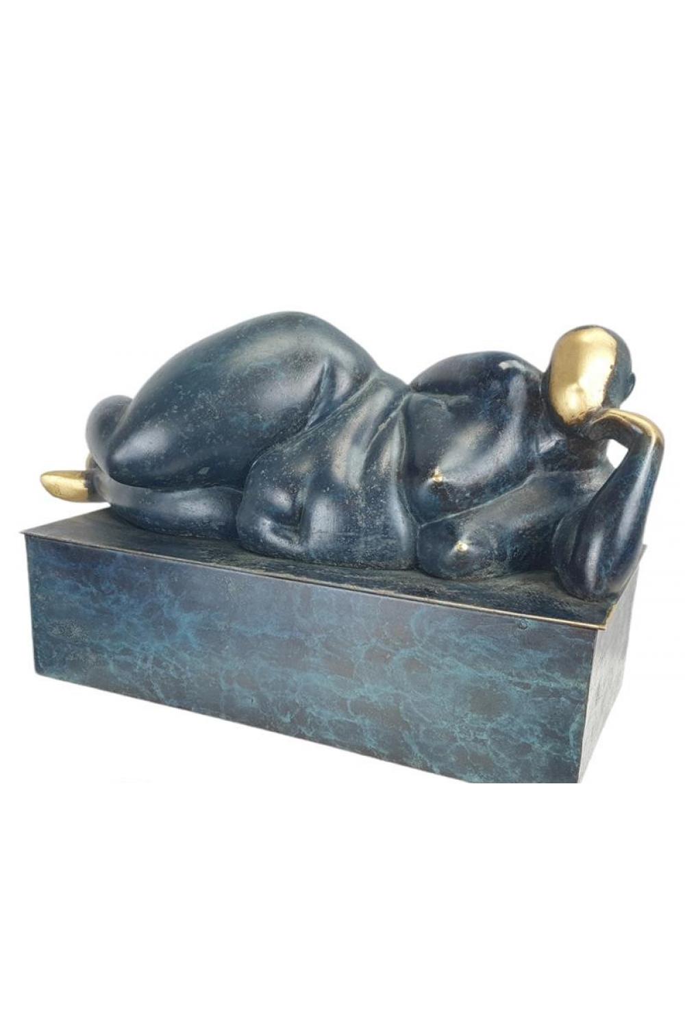 Luxuriöse Bronze liegende weibliche Akt-Skulptur