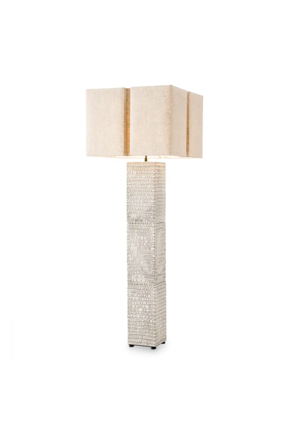 Luxury Raku Ceramic Floor Lamp with Crackled White Finish – Designer Standing Lamp