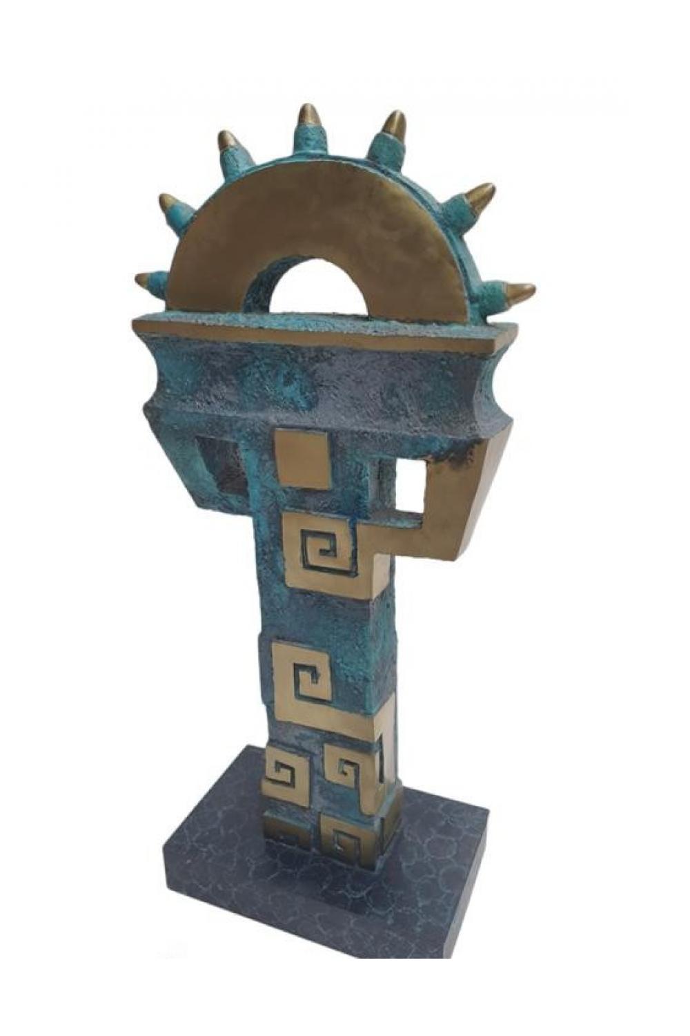 Luxuriöse bronzene abstrakte totemische Skulptur