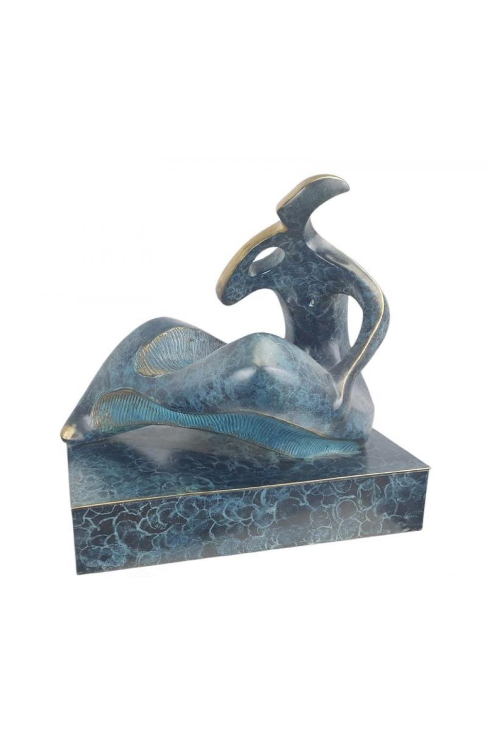 Luxuriöse Bronze Moderne Sitzende Weibliche Skulptur