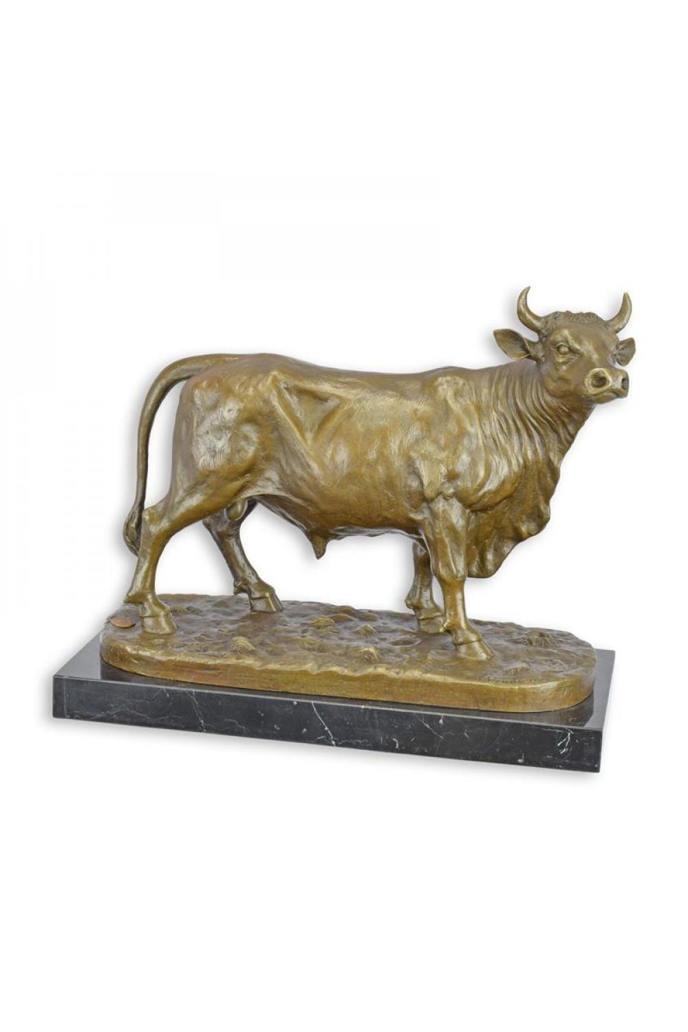 Luxuriöse bronzene stehende Stierskulptur