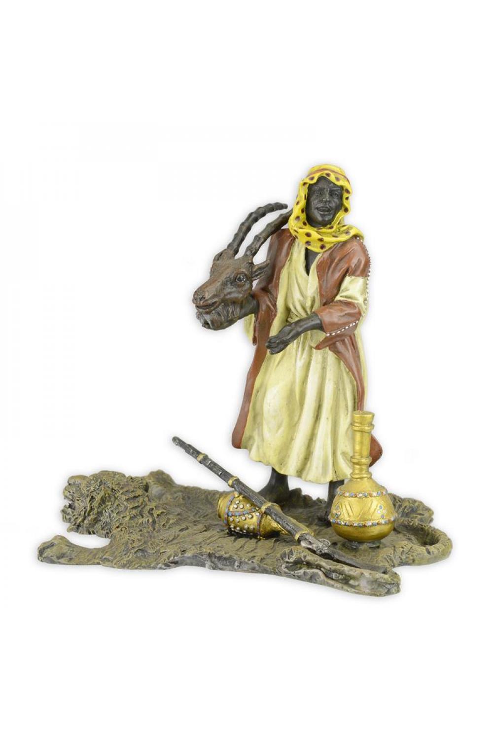 Luxuriöse Bronze Arabischer Jäger Skulptur