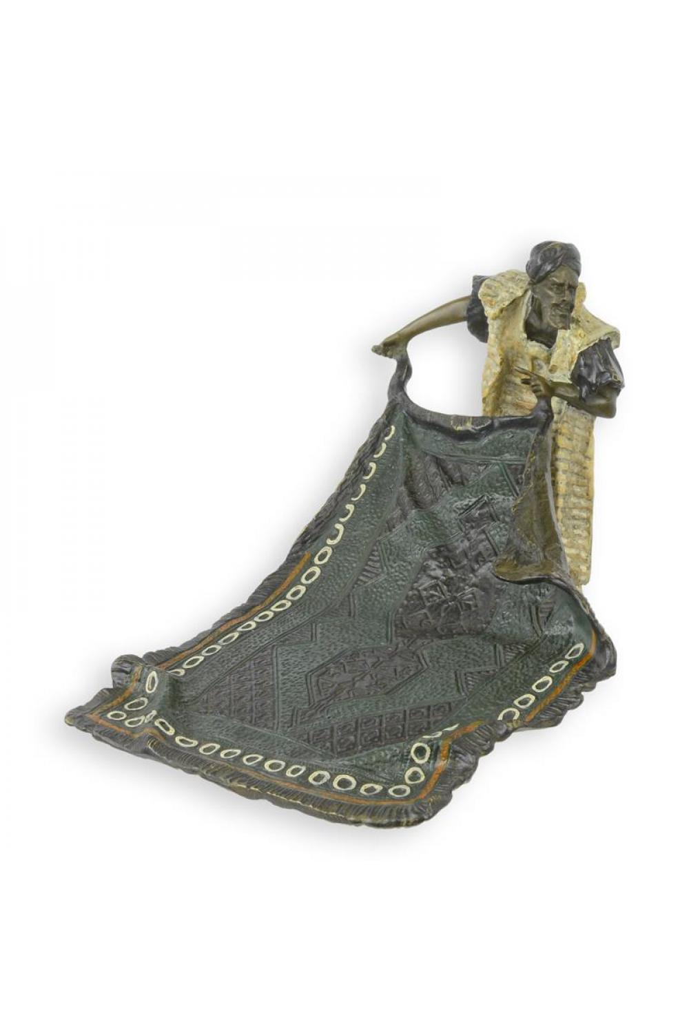 Luxuriöser Bronze-Orientteppich-Verkäufer Skulptur