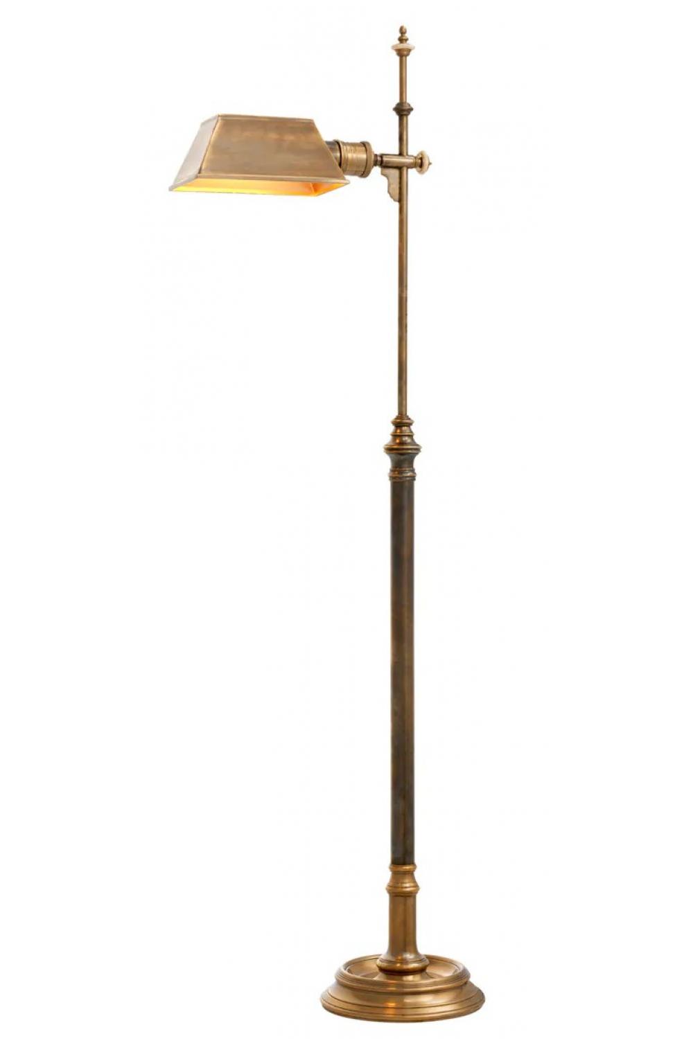 Luxury Vintage Brass Finish Floor Lamp with French Wiring
