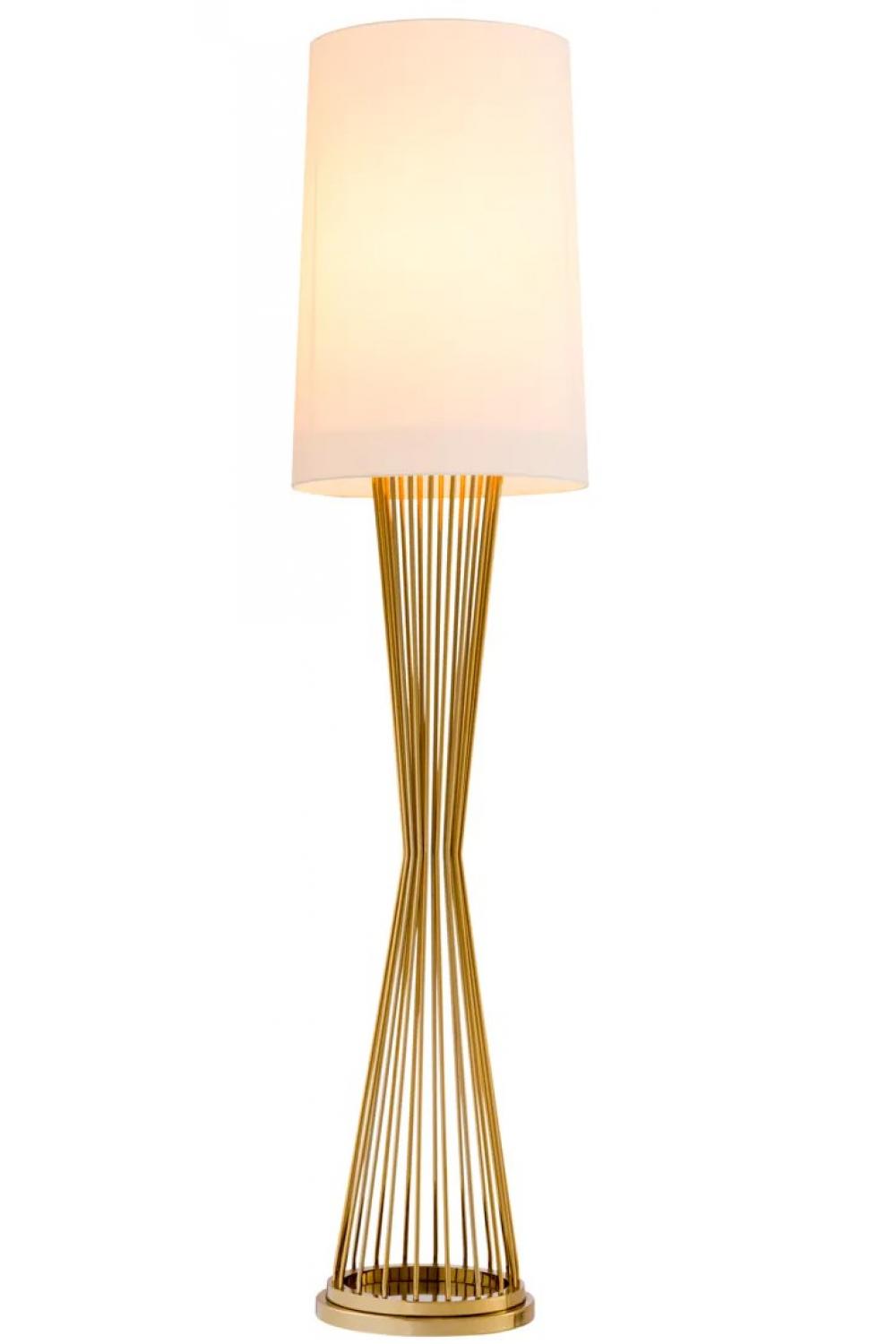 Luxury Gold Finish Hourglass Shaped Floor Lamp