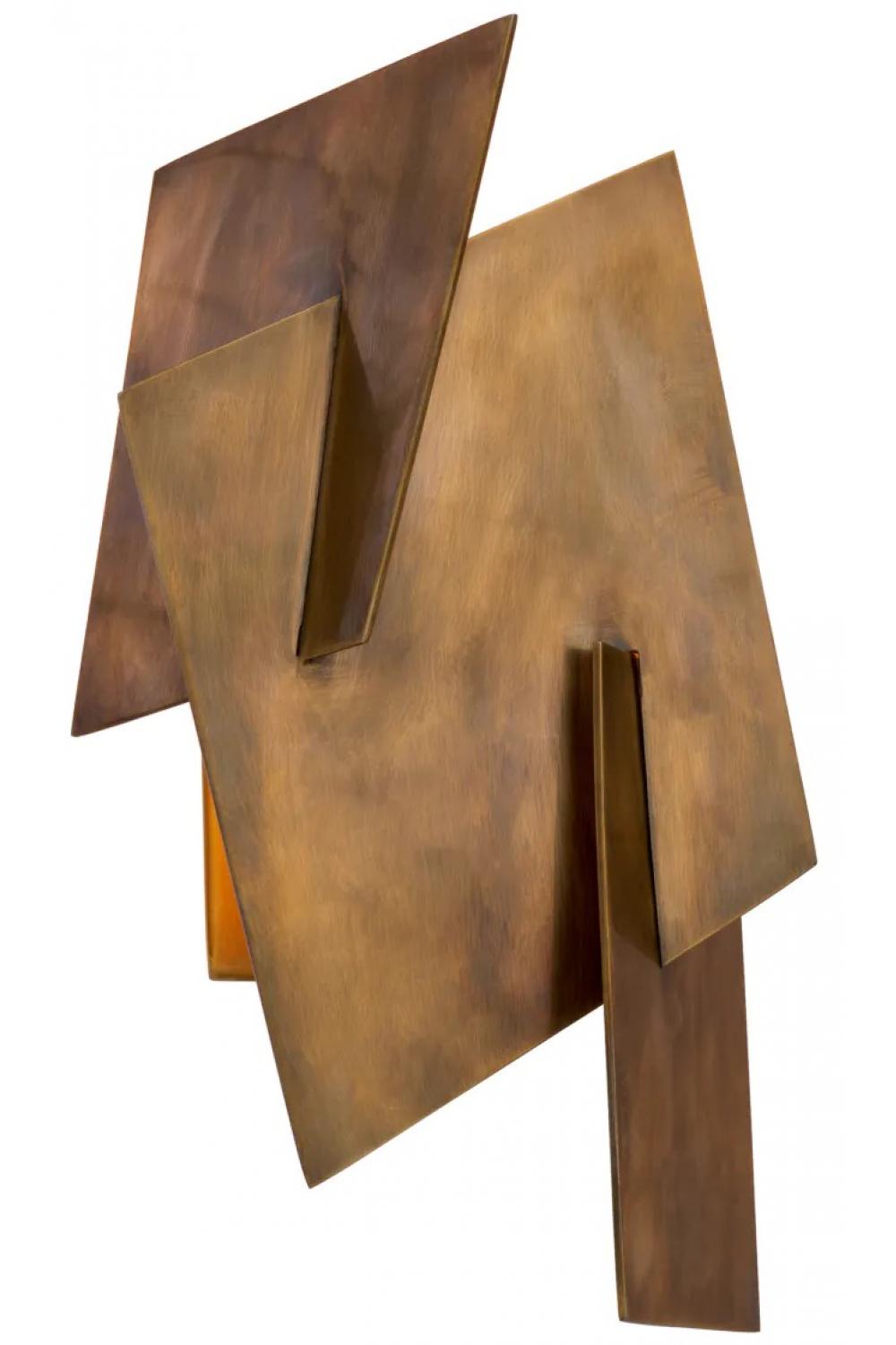 Luxuriöse Vintage Messing Geometrische Wandleuchte