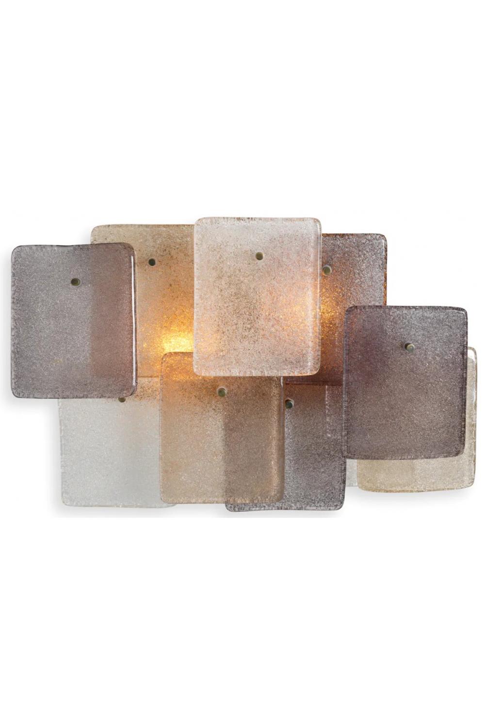 Luxury Vintage Brass Finish Wall Lamp with Handmade Glass