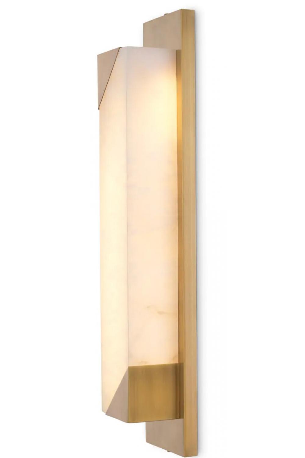 Luxury Antique Brass Finish Alabaster Wall Lamp