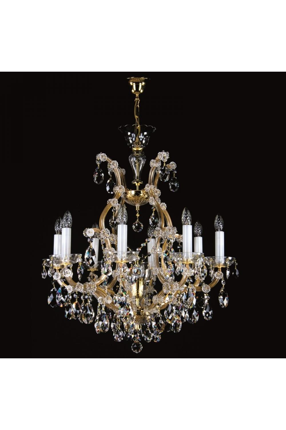 Luxury Classic Multi-Arm Crystal Chandelier in Polished Brass | Luxury Group International
