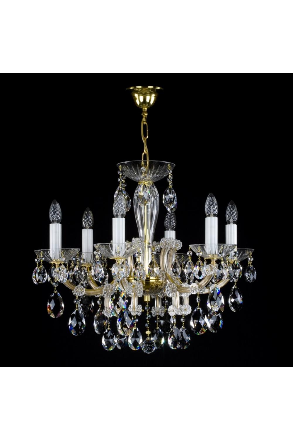 Luxury Nickel-Finish Maria Theresia Crystal Chandelier – 6 Lights