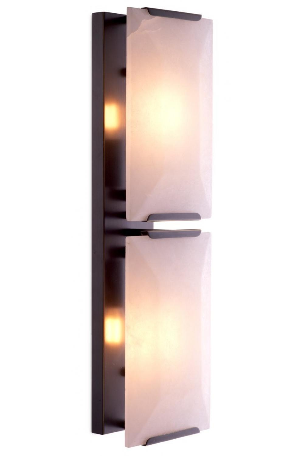 Luxury Bronze Highlight & Alabaster Sculptural Wall Lamp