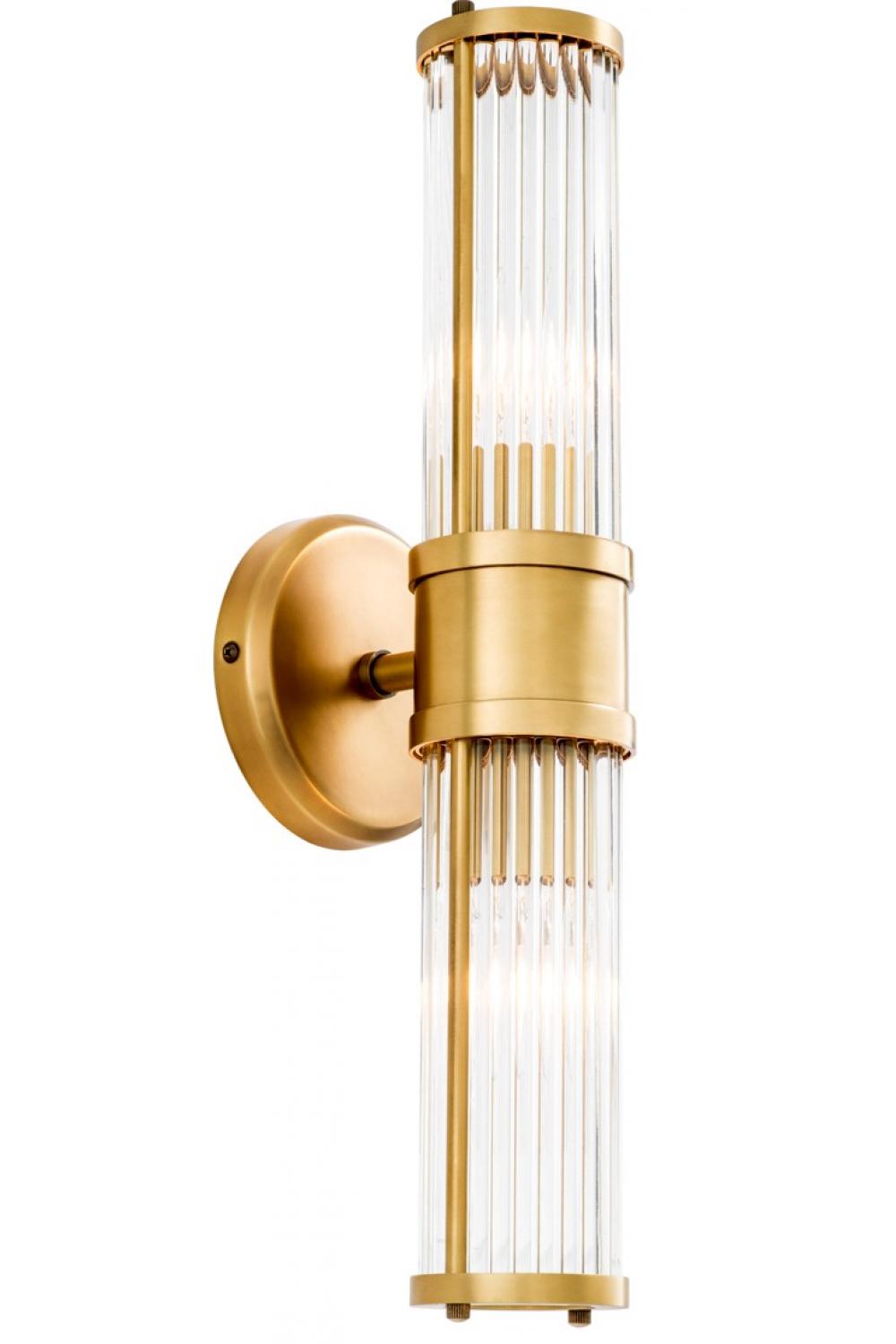 Luxury Clear Double Glass Wall Lamp in Refined Metal Finish