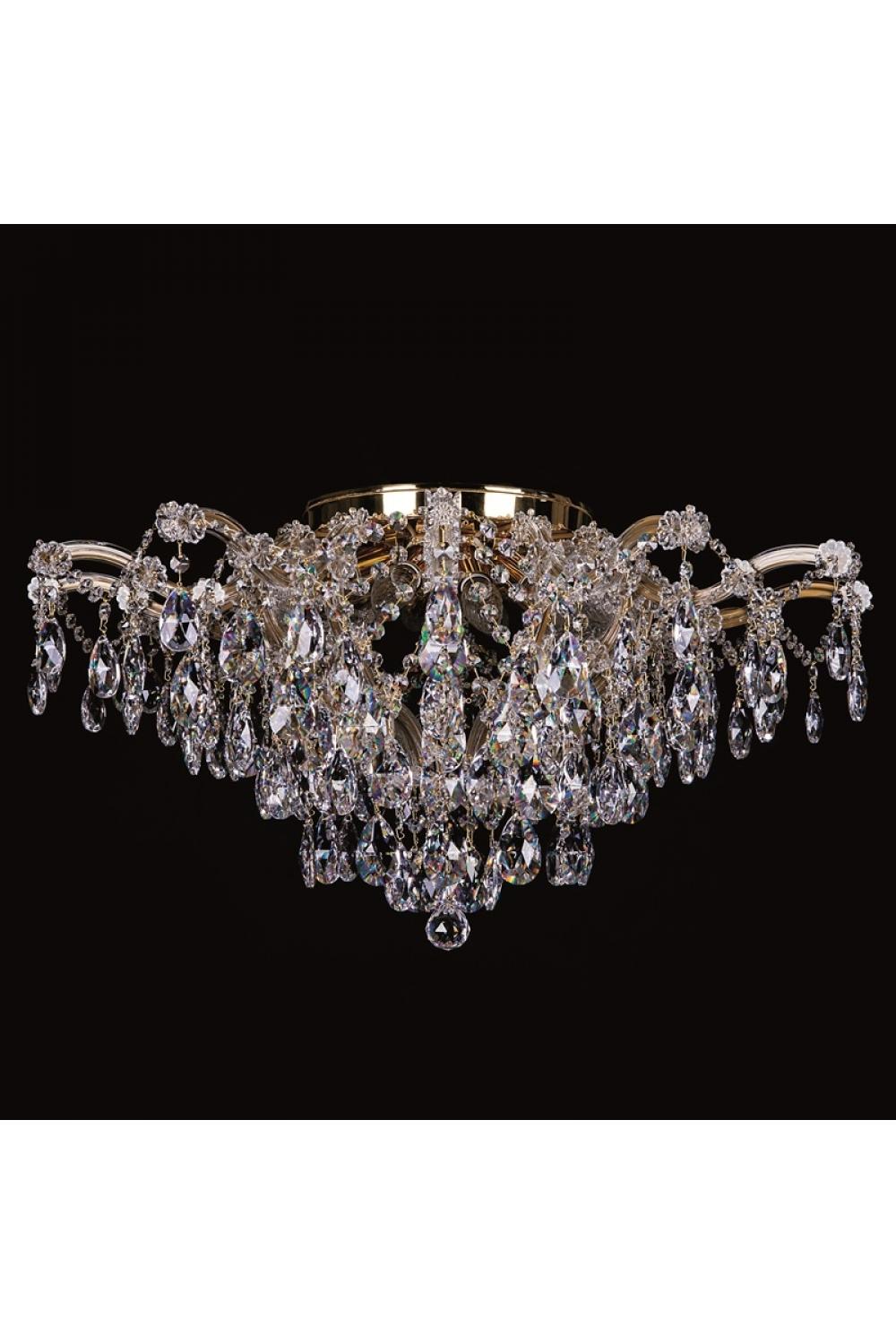 Luxury Grand Cascade Crystal Chandelier in Polished Brass – 12 Lights