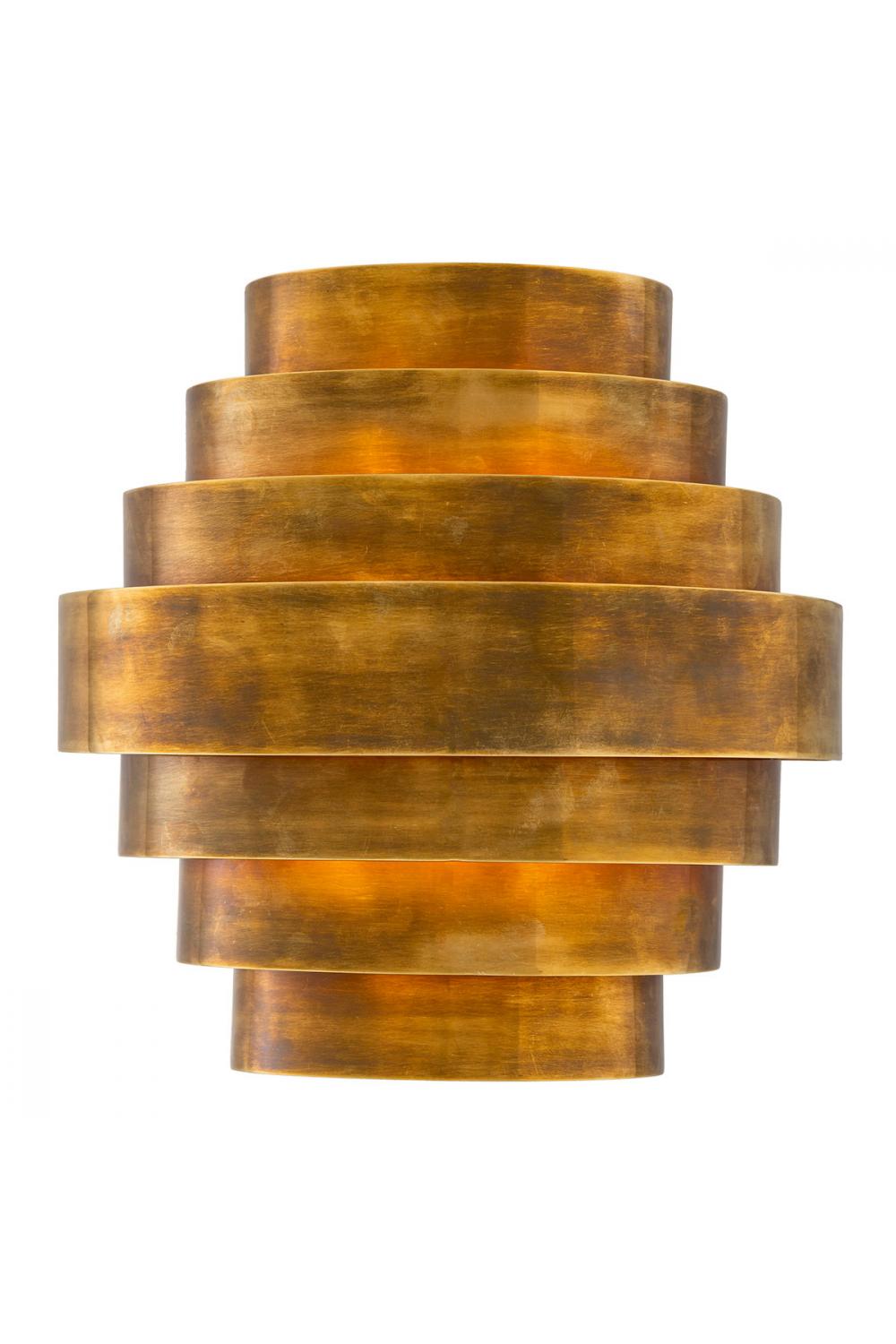 Luxury Vintage Brass Four-Tier Sculptural Wall Lamp