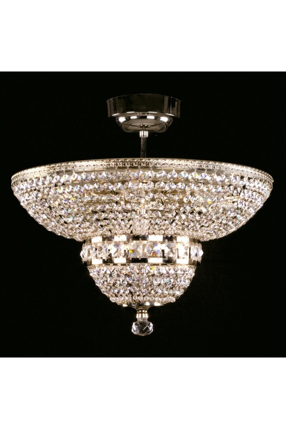 Luxury Full Cut Crystal Chandelier in Polished Nickel – 7 Lights