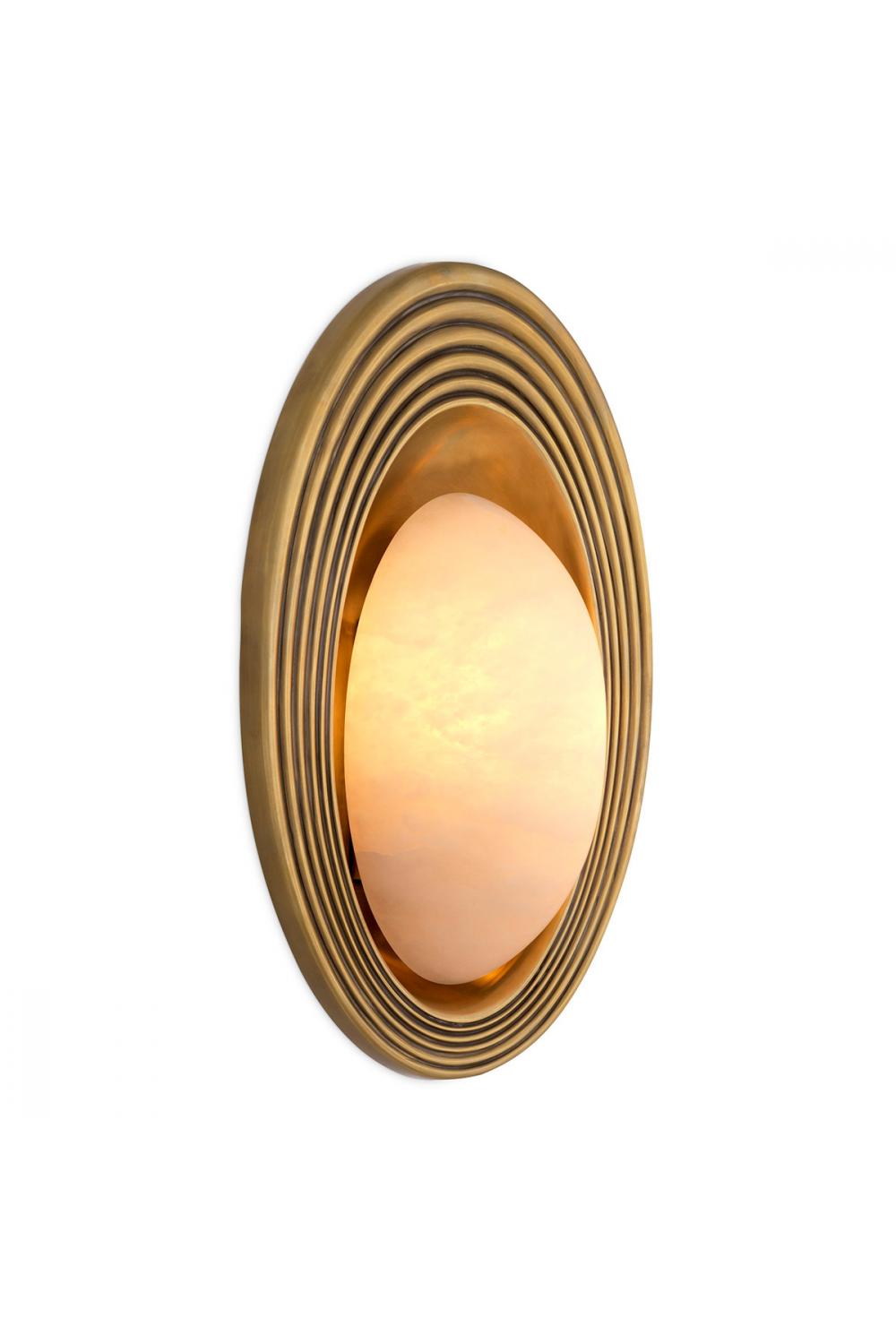 Luxury Vintage Brass Alabaster Wall Lamp for Elegant Interiors
